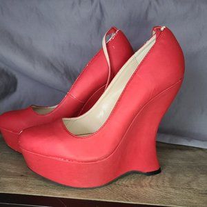 Red bamboo heels